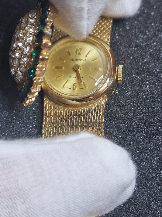 💎 Unworn Vintage Ladies' Jewelry Watch "HUDSON" – Swiss Made, Hand-Wound, Late 1960s
