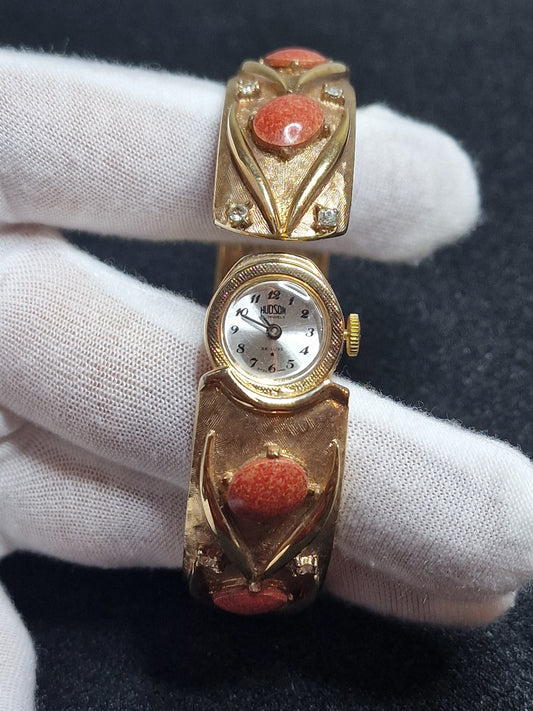 💎 Unworn Vintage Ladies' Clasp Watch "HUDSON de Luxe" – Swiss Made, Hand-Wound, 1960s