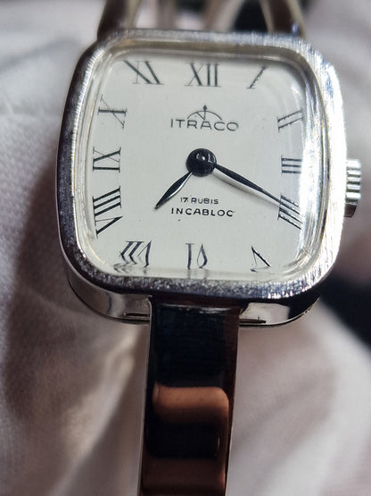 💎 Unworn Vintage Ladies' Clasp Watch "ITRACO" – Swiss Made, Hand-Wound, 1970s, Old Stock