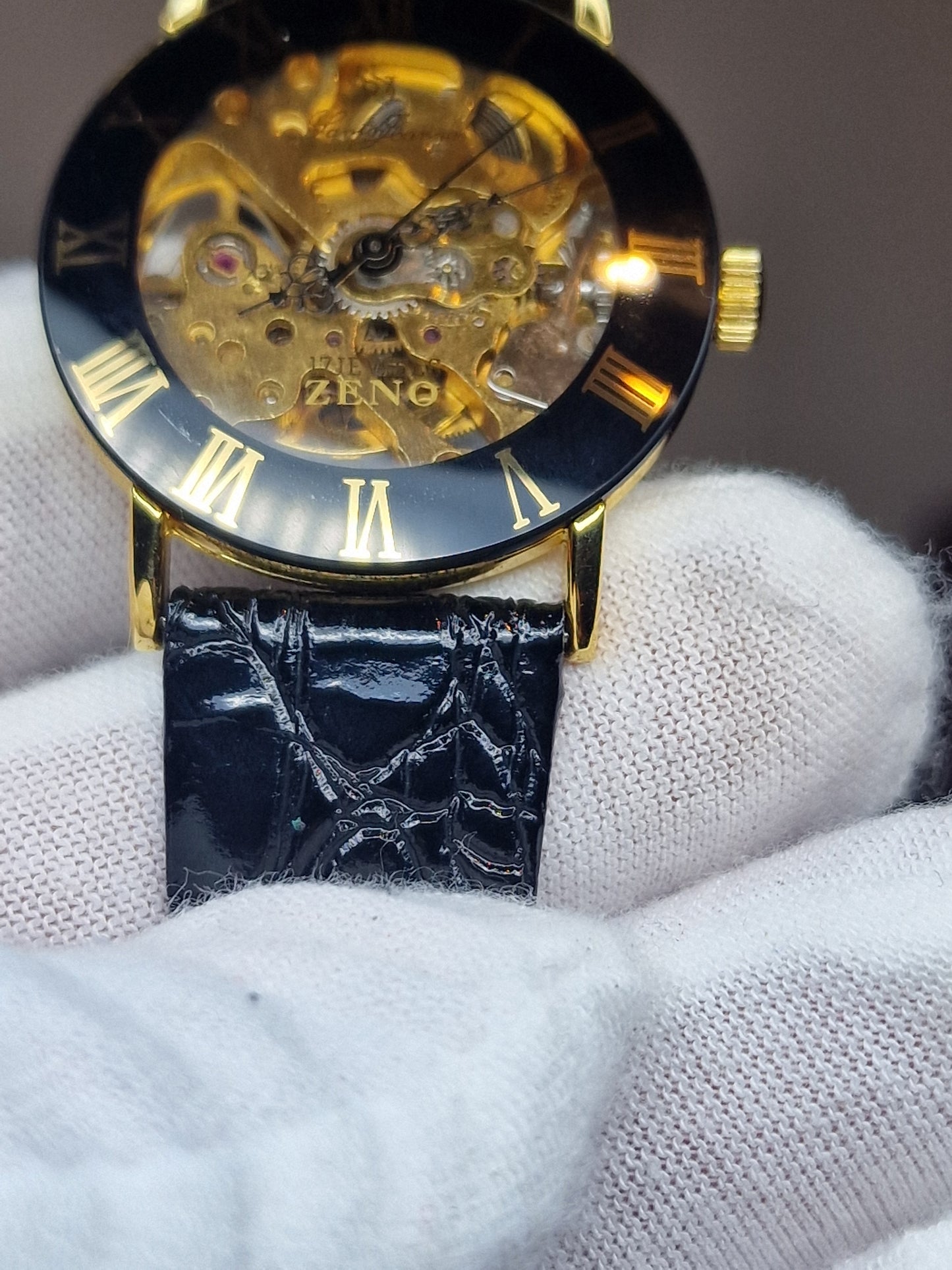 New, unworn Zeno skeleton men's watch from business liquidation