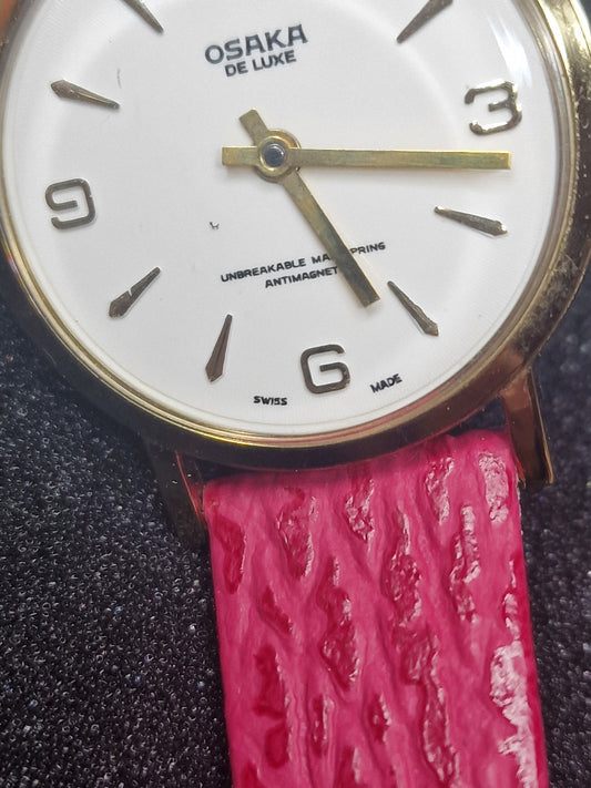 Old Vintage Watch OSAKA De Luxe from the 60s-70s, with Hand-Wound Movement