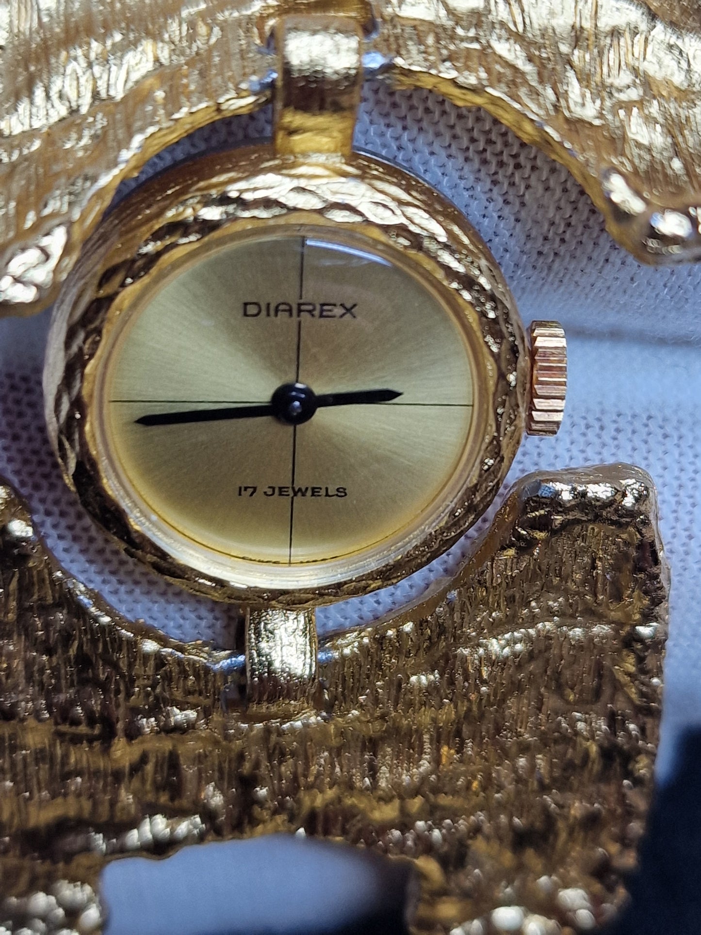 💎 Vintage Women's Jewelry Watch "DIAREX" – 1960s, Hand-Wound, Gold-Tone