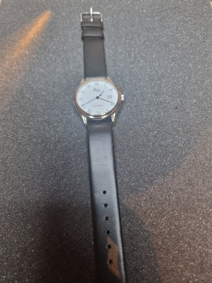 New, Unworn Automatic Blue Time Watch in Bauhaus Style 37mm