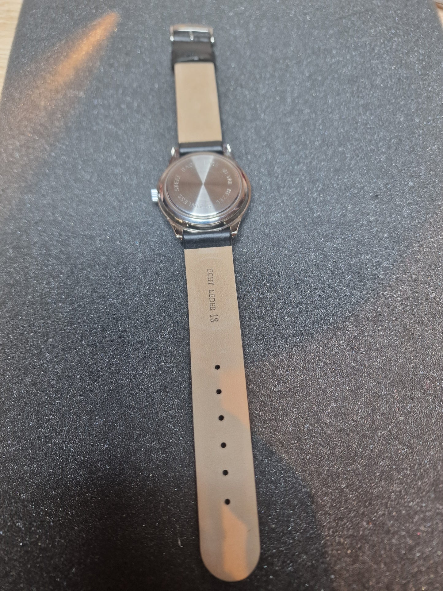 New, Unworn Automatic Blue Time Watch in Bauhaus Style 37mm