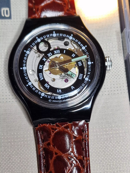 Swatch Automatic SAB102 "Black Circles" (1993) – Vintage Skeleton