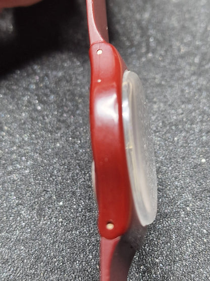 Rare 1983 Swatch GR103 – Burgundy Classic – 34mm