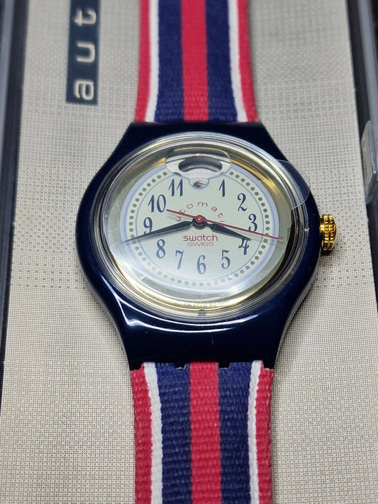Swatch Automatic SAN105 "Time & Stripes" – 1994 🇺🇸⏱️