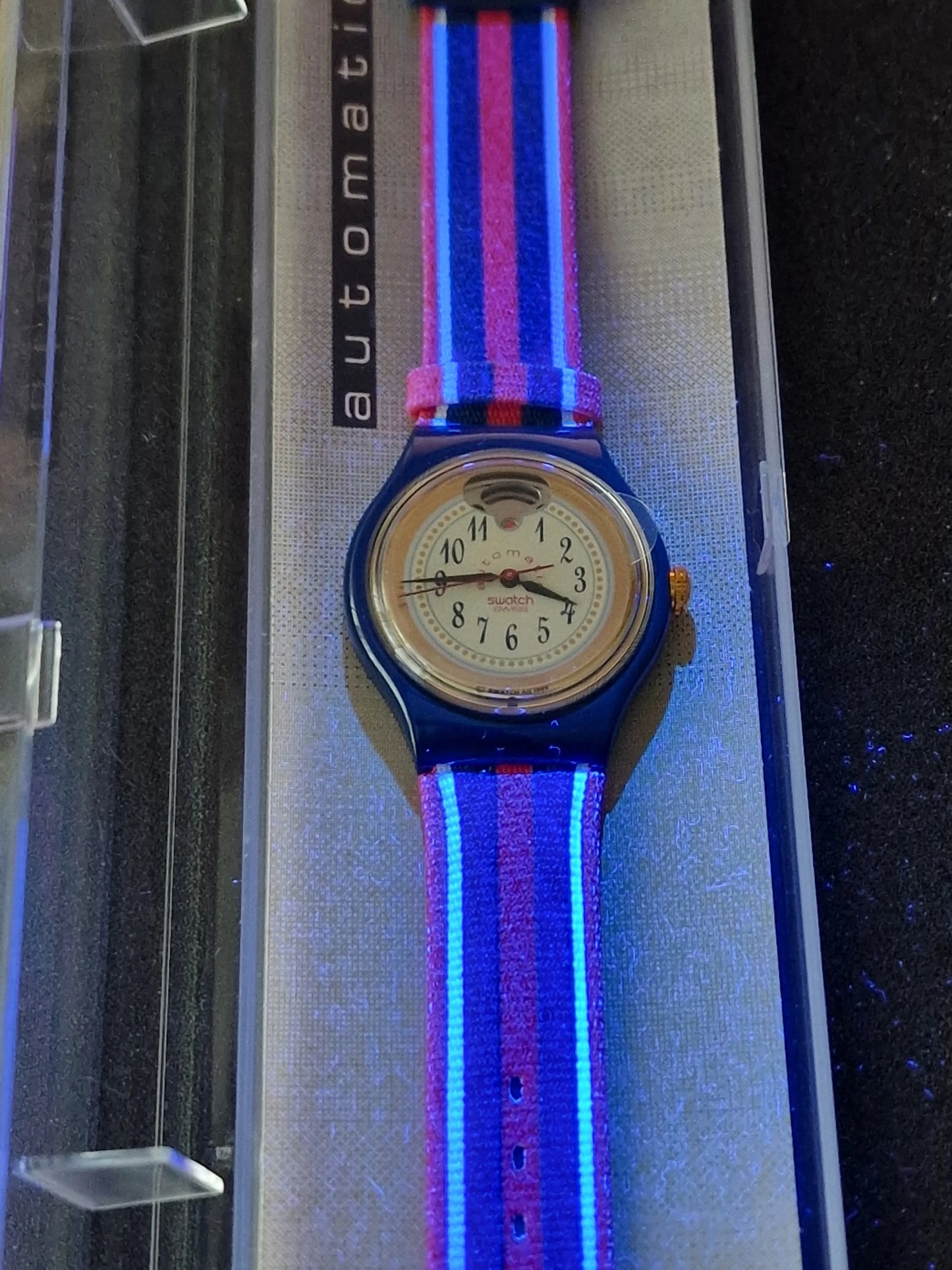 Swatch Automatic SAN105 "Time & Stripes" – 1994 🇺🇸⏱️