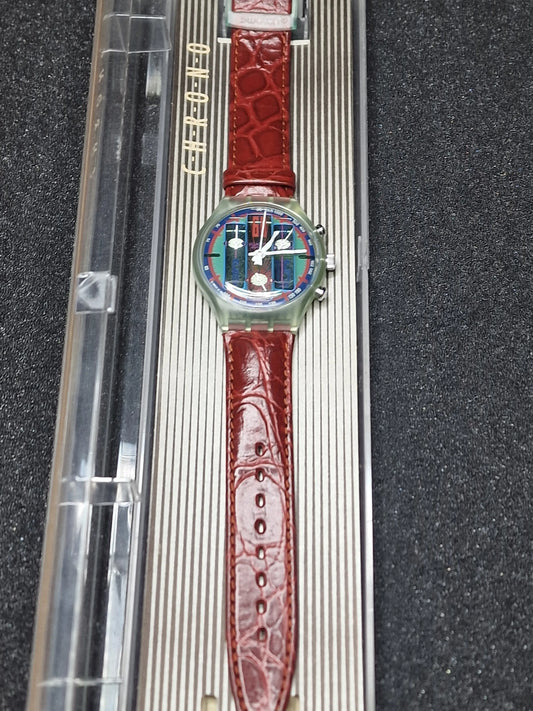 Swatch Chrono SCG105 "Echo Deco" (1994) – Rare Vintage Chronograph 🎨⏱️