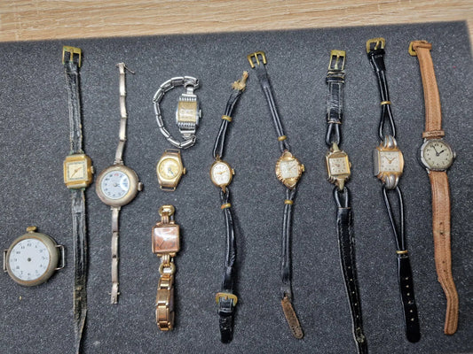 ✨ Lot of 11x Ladies’ Wristwatches – ART DÉCO Style – Rare! (Non-Working)