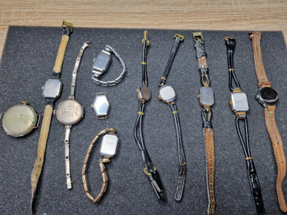✨ Lot of 11x Ladies’ Wristwatches – ART DÉCO Style – Rare! (Non-Working)